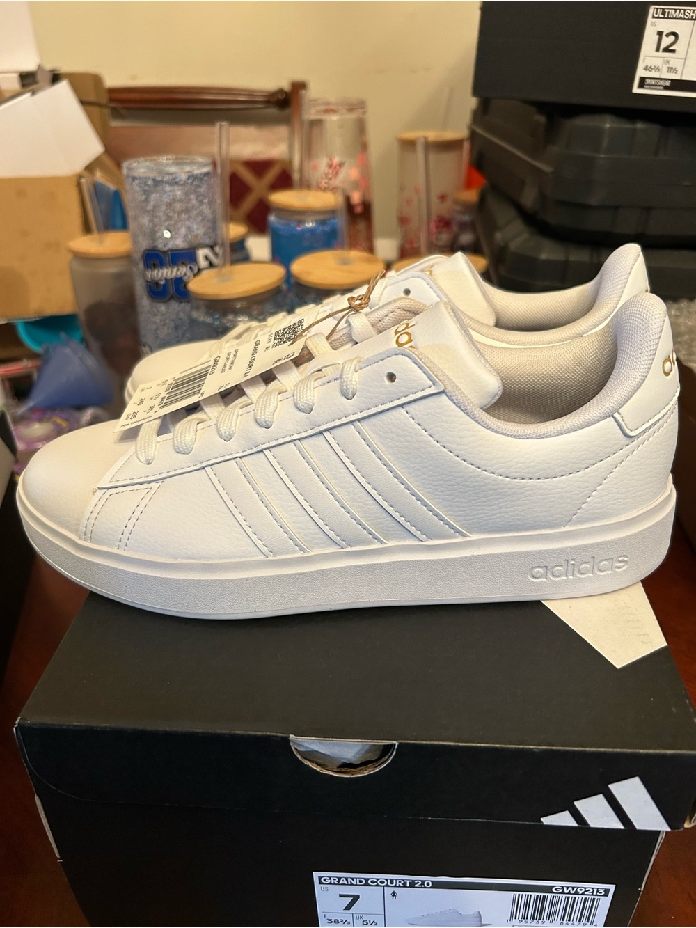 Women’s adidas White Leather Low-Top Sneakers